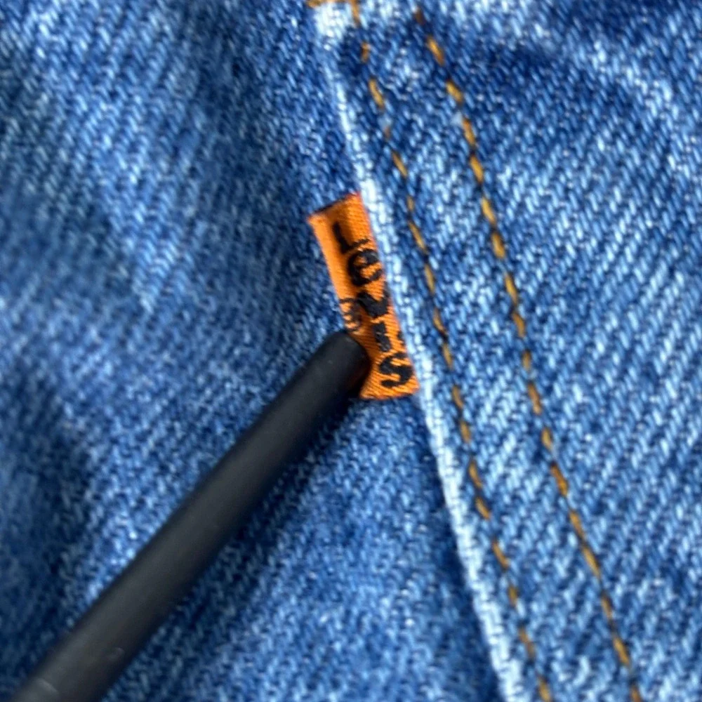 Vintage Levis 505 Orange Tab Jeans Mens 42x30 Denim Straight Leg USA No Care Tag